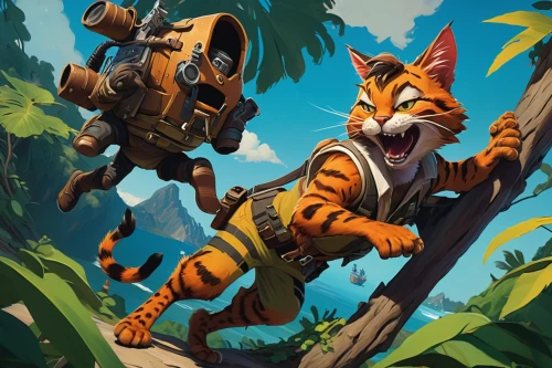 king of the jungle,skylander giants,tigerle,chestnut tiger,tigers,leopard's bane,a tiger,the law of the jungle,tiger,wild cat,forest king lion,jungle,bengal clockvine,game illustration,tiger cat,bengal,bengal tiger,felidae,bengalenuhu,firethorn,Conceptual Art,Oil color,Oil Color 04