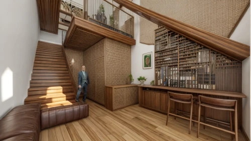 wooden stair railing,wooden stairs,winding staircase,3d rendering,loft,outside staircase,hallway space,staircase,circular staircase,an apartment,core renovation,shared apartment,stairwell,spiral stairs,render,home interior,interior design,hardwood floors,apartment,stair,Interior Design,Living room,Tradition,Mediterranean Traditional