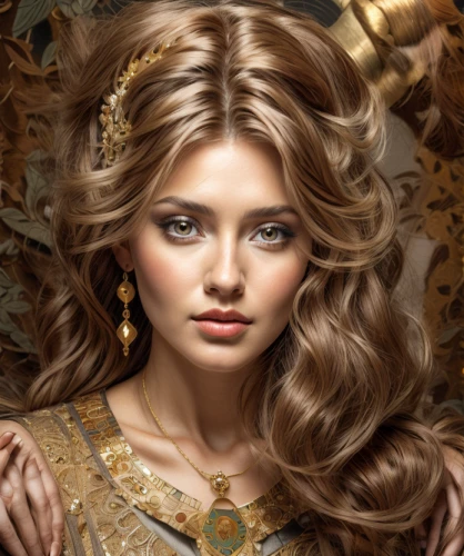 thracian,gold filigree,gold foil crown,miss circassian,golden haired,gypsy hair,retouching,golden crown,persian,gold crown,gold jewelry,argan,artificial hair integrations,athena,ancient egyptian girl,gold lacquer,fantasy portrait,golden wreath,beauty salon,retouch