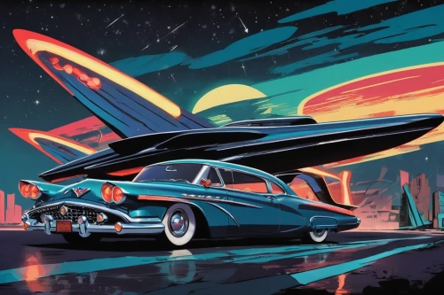 edsel citation,edsel,hudson hornet,buick super,atomic age,edsel ranger,edsel pacer,buick electra,cadillac de ville series,spaceships,retro automobile,edsel bermuda,ford galaxie,moon car,space ship,ford starliner,space ships,chrysler concorde,cadillac eldorado,edsel corsair,Illustration,Retro,Retro 12