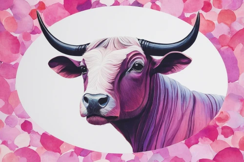 cow icon,taurus,moo,cow,horoscope taurus,zebu,mother cow,bovine,ox,the zodiac sign taurus,seed cow carnation,gnu,oxen,valentines day background,horns cow,milk cow,dairy cow,ruminant,aries,pink vector,Art,Artistic Painting,Artistic Painting 33