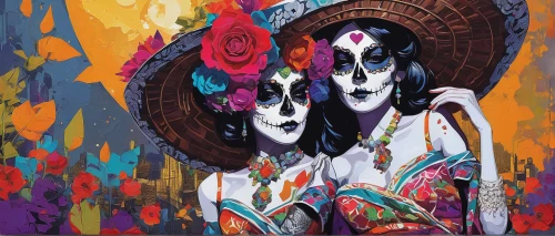 la calavera catrina,la catrina,day of the dead icons,dia de los muertos,day of the dead,calavera,calaverita sugar,el dia de los muertos,day of the dead paper,day of the dead frame,days of the dead,peking opera,sugar skulls,masquerade,catrina calavera,psychedelic art,mariachi,taiwanese opera,sugar skull,the carnival of venice,Conceptual Art,Oil color,Oil Color 07