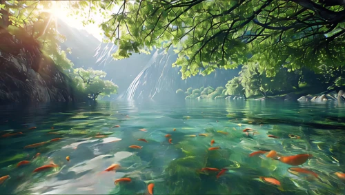 underwater oasis,underwater landscape,underwater background,koi pond,waterscape,underground lake,water scape,submerged,ocean underwater,green trees with water,calm water,emerald sea,fantasy landscape,mountain spring,shallows,tropical sea,cave on the water,underwater world,full hd wallpaper,forest fish