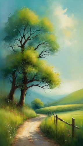 landscape background,green landscape,rural landscape,meadow landscape,forest landscape,nature landscape,landscape nature,pathway,home landscape,meadow in pastel,springtime background,green tree,natural landscape,landscape,lone tree,fantasy landscape,high landscape,green meadow,countryside,world digital painting,Conceptual Art,Daily,Daily 32