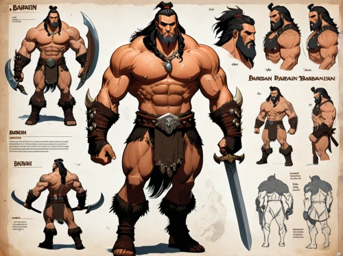 male character,barbarian,hercules,grog,comic character,concept art,vax figure,minotaur,muscular build,wolverine,hercules winner,warlord,male poses for drawing,warrior and orc,massively multiplayer online role-playing game,half orc,fantasy warrior,thorin,cave man,muscle man,Unique,Design,Character Design