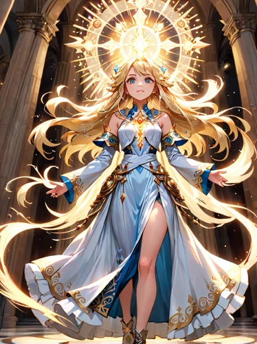goddess of justice,priestess,zodiac sign libra,summoner,mercy,star mother,athena,fire angel,libra,the prophet mary,sorceress,celestial,the pillar of light,uriel,baroque angel,cg artwork,elza,blue enchantress,celestial event,deity,Anime,Anime,General