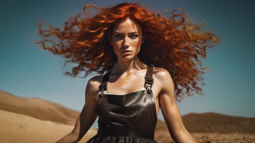 girl on the dune,red-haired,red head,redhair,redhead doll,redheaded,redheads,digital compositing,image manipulation,photoshop manipulation,clary,fashion illustration,transistor,redhead,photo manipulation,red hair,photomanipulation,world digital painting,burning hair,gypsy hair