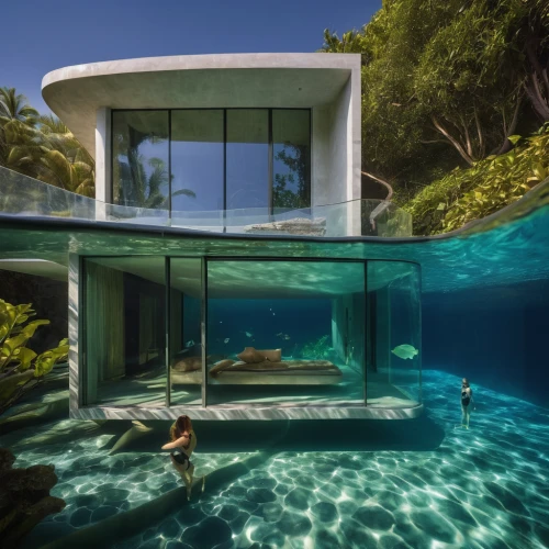 pool house,infinity swimming pool,underwater playground,underwater oasis,cubic house,house of the sea,aqua studio,inverted cottage,cube house,beautiful home,dunes house,water cube,ocean underwater,house by the water,marine tank,luxury property,florida home,summer house,underwater world,aquarium,Photography,Artistic Photography,Artistic Photography 01