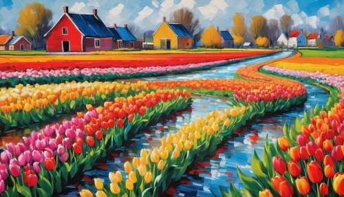 tulip field,tulips field,tulip fields,tulip festival,tulips,orange tulips,dutch landscape,holland,two tulips,tulip festival ottawa,tulip flowers,red tulips,wild tulips,flower field,netherlands,tulip,tulip background,tulip blossom,the netherlands,north holland,Conceptual Art,Oil color,Oil Color 24