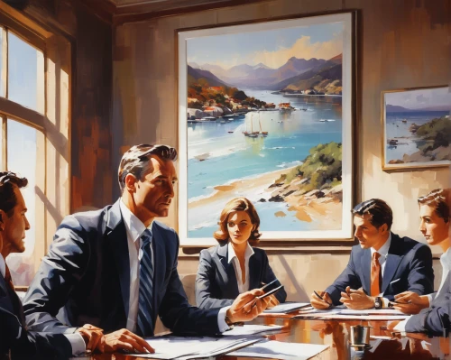 board room,boardroom,meeting room,conference room,the local administration of mastery,conference room table,business people,consulting room,a meeting,meticulous painting,meeting,conference table,men sitting,advisors,financial advisor,white-collar worker,businessmen,videoconferencing,corporate headquarters,business world,Conceptual Art,Oil color,Oil Color 09