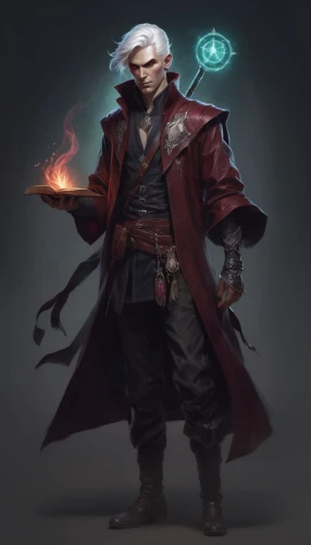 dodge warlock,magus,male character,vladimir,fire master,mage,undead warlock,theoretician physician,magistrate,witcher,male elf,pirate,merchant,gear shaper,game illustration,assassin,merlin,ship doctor,bard,rune
