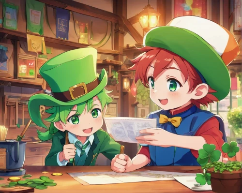 tutoring,lucky clover,children studying,game illustration,medium clover,clovers,4-leaf clover,shamrock,four-leaf clover,watercolor cafe,three leaf clover,five-leaf clover,hero academy,lucky charm,leprechaun,tutor,four leaf clover,4 leaf clover,watercolor tea shop,apothecary,Illustration,Japanese style,Japanese Style 03