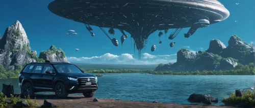 futuristic landscape,alien world,valerian,gas planet,alien planet,ufo interior,ufo,ufos,alien ship,sci fiction illustration,travel van,ufo intercept,atlantis,ford expedition,explorer,airships,sky space concept,microvan,scifi,vanagon,Photography,Documentary Photography,Documentary Photography 10