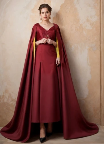 imperial coat,cepora judith,abaya,ball gown,overskirt,miss circassian,gown,bridal party dress,red gown,plus-size model,elegance,princess leia,dress form,maroon,late burgundy,academic dress,matador,evening dress,celebration cape,elegant