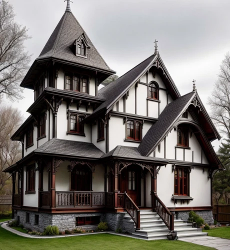 victorian house,half-timbered,victorian,henry g marquand house,half timbered,witch house,witch's house,two story house,victorian style,half-timbered house,new england style house,crooked house,gothic architecture,house insurance,old colonial house,architectural style,wooden house,knight house,traditional house,house shape