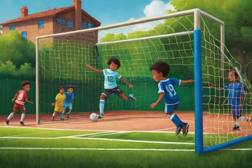 children's soccer,goalkeeper,fifa 2018,wall & ball sports,european football championship,soccer-specific stadium,outdoor games,youth sports,world cup,soccer field,score a goal,futebol de salão,sports game,uefa,playing sports,corner ball,game illustration,kids illustration,indoor games and sports,football pitch,Illustration,Abstract Fantasy,Abstract Fantasy 03