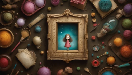 fairy door,painting easter egg,confectioner,magic mirror,confectionery,the collector,matryoshka doll,alice in wonderland,confection,keyhole,the little girl's room,broken eggs,matryoshka,wonderland,candy store,alice,mystical portrait of a girl,the enchantress,candy shop,painting eggs,Illustration,Abstract Fantasy,Abstract Fantasy 06