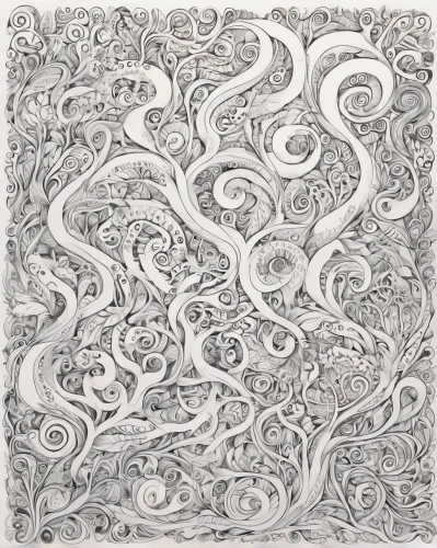 branch swirl,branch swirls,coral swirl,whirlpool pattern,swirls,paisley pattern,tangle,swirling,tendrils,swirl,whirlpool,flora abstract scrolls,branches,paisley digital background,snow drawing,a sheet of paper,fluid flow,gnarled,swirl clouds,japanese wave paper,Illustration,Black and White,Black and White 05