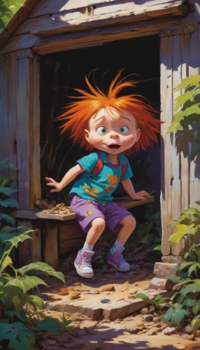 pumuckl,johnny jump up,fairy door,children's background,agnes,little girl in wind,scandia gnomes,scandia gnome,little girl running,pippi longstocking,the little girl's room,fae,pinocchio,rapunzel,syndrome,ginger rodgers,child fairy,gnome,disney character,raggedy ann,Conceptual Art,Oil color,Oil Color 09