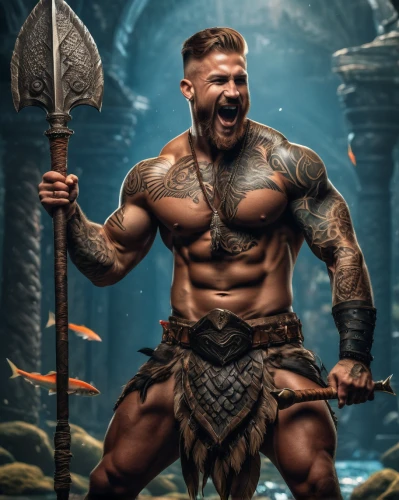 barbarian,aquaman,viking,dane axe,fantasy warrior,orc,dwarf sundheim,gladiator,valhalla,sparta,poseidon,cent,cave man,maori,axe,god of the sea,warlord,greyskull,warrior,minotaur,Photography,General,Fantasy