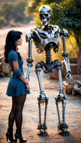 cosplay image,fallout4,halloween2019,halloween 2019,vintage skeleton,forbidden love,chat bot,danse macabre,halloween costumes,human halloween,skeletons,bot,romantic meeting,fallout,skeletal,prosthetics,catrina calavera,robots,robotics,ai,Photography,General,Cinematic