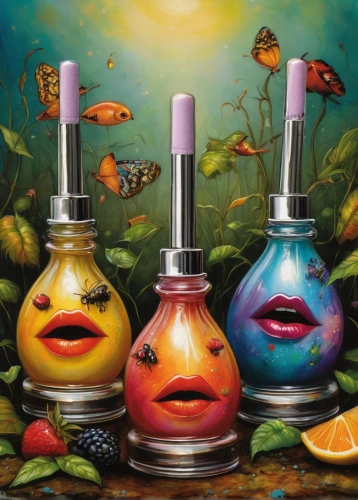 perfume bottles,glass painting,cosmetics,perfumes,women's cosmetics,aromas,cosmetic products,perfume bottle,aquarium decor,table lamps,lip care,olfaction,natural cosmetics,cosmetics counter,creating perfume,fish tank,parfum,acrylic paints,tealights,shashed glass,Illustration,Realistic Fantasy,Realistic Fantasy 34