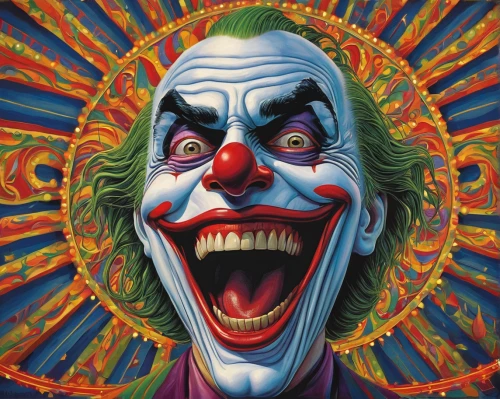 creepy clown,horror clown,scary clown,joker,clown,rodeo clown,psychedelic art,it,greed,ringmaster,juggler,circus,clowns,ronald,jigsaw,uncle sam,trickster,lsd,laugh at,wall,Illustration,Abstract Fantasy,Abstract Fantasy 21