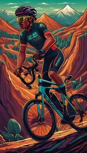 artistic cycling,cassette cycling,mountain bike,cyclist,mtb,mountain biking,bicycle racing,bicycle jersey,cross-country cycling,bicycle clothing,cycling,frame illustration,mountain bike racing,woman bicycle,road bicycle racing,bike colors,cycle sport,desert racing,cross country cycling,endurance sports,Illustration,Realistic Fantasy,Realistic Fantasy 45