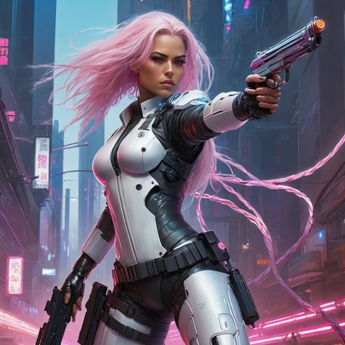 woman holding gun,sci fiction illustration,girl with gun,girl with a gun,cyberpunk,cg artwork,holding a gun,tau,sci fi,renegade,cybernetics,game art,scifi,game illustration,nova,sci - fi,sci-fi,infiltrator,valerian,femme fatale,Illustration,Realistic Fantasy,Realistic Fantasy 03