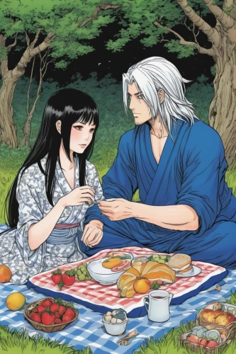 family picnic,picnic,hands holding plate,romantic dinner,romantic scene,osechi,married couple,tea ceremony,kusa mochi,jiaozi,a snack between meals,husband and wife,tea party,wife and husband,date,wedding banquet,xiaolongbao,beautiful couple,kimjongilia,japanese meal,Illustration,American Style,American Style 03