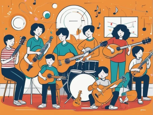 musicians,music band,kids illustration,orchestra,musical paper,musical ensemble,vector people,concert guitar,music cd,music paper,cd cover,s-record-players,live music,music book,villagers,street musicians,music service,playing room,band,instruments musical,Illustration,Vector,Vector 06
