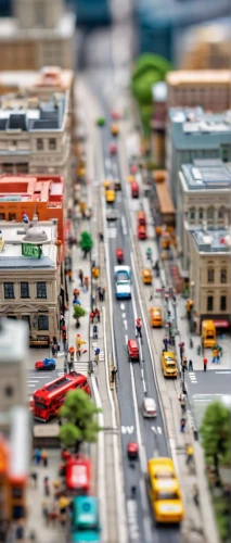 tilt shift,miniature cars,model buses,miniature figures,model cars,taxicabs,city highway,transport and traffic,new york streets,city scape,traffic congestion,city blocks,toy photos,model railway,traffic jams,toy cars,depth of field,model train,traffic management,lensball,Unique,3D,Panoramic