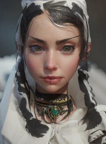 female doll,heterochromia,porcelaine,doll's facial features,natural cosmetic,white lady,pupils,suit of the snow maiden,cloth doll,painter doll,sterntaler,pure white,winterblueher,artist doll,japanese doll,vintage doll,milkmaid,lilian gish - female,pale,doll figure,Common,Common,Game