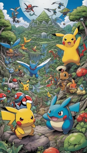 pokemon,pokémon,playmat,pokemon go,mural,cartoon forest,cartoon video game background,starters,pika,children's background,pixaba,pikachu,game illustration,jigsaw puzzle,flying island,a3 poster,pokeball,murals,april fools day background,pokemongo,Illustration,Black and White,Black and White 06