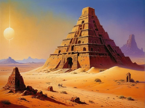 kharut pyramid,step pyramid,pyramids,eastern pyramid,pyramid,the great pyramid of giza,stone pyramid,ancient civilization,ancient city,tower of babel,russian pyramid,ancient egypt,desert landscape,neo-stone age,the ancient world,monolith,stone desert,giza,khufu,desert desert landscape,Conceptual Art,Sci-Fi,Sci-Fi 19