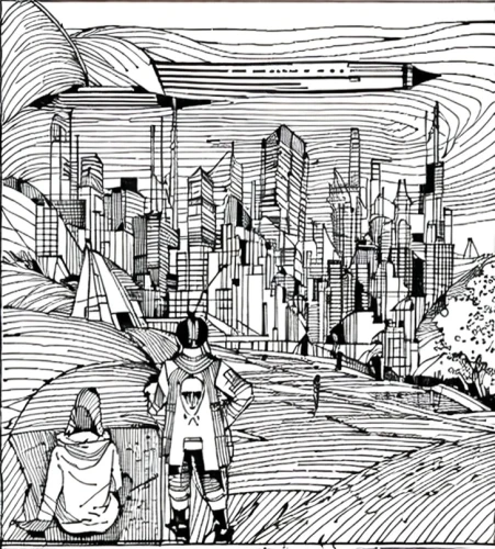 metropolis,post-apocalyptic landscape,urbanization,post apocalyptic,destroyed city,sci fiction illustration,city cities,apocalyptic,metropolises,hand-drawn illustration,fantasy city,cities,mono-line line art,dystopian,coloring page,cd cover,city trans,panoramical,capital cities,big city,Design Sketch,Design Sketch,None