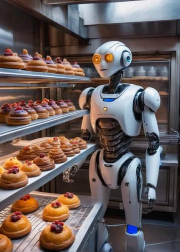 automation,machine learning,robots,artificial intelligence,freshly baked buns,robotics,sweet rolls,bot training,chef,doughnuts,internet of things,minibot,frozen food,food processing,gizmodo,industrial robot,droid,robot,iot,pastry chef,Conceptual Art,Daily,Daily 28