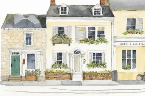 houses clipart,watercolor paris,watercolor paris balcony,robin hood's bay,shaftesbury,watercolor cafe,the cobbled streets,townhouses,watercolor shops,friterie,notting hill,cottages,watercolor paris shops,house painting,townscape,town house,cornwall,old town house,normandy,watercolor,Illustration,Paper based,Paper Based 22