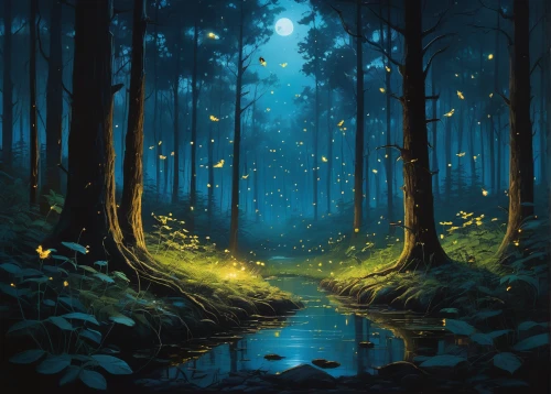 fireflies,fairy forest,enchanted forest,forest of dreams,forest landscape,forest background,elven forest,forest glade,fairytale forest,forest floor,forest dark,the forest,forest,holy forest,fantasy landscape,the forests,forests,haunted forest,forest path,night scene,Conceptual Art,Daily,Daily 01
