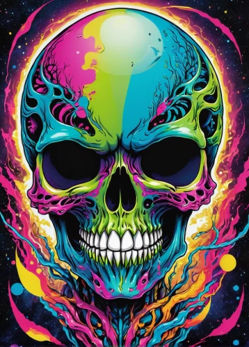 sugar skull,skull allover,calaverita sugar,psychedelic art,calavera,scull,skulls,psychedelic,skull racing,skulls and,skull drawing,skull bones,neon ghosts,human skull,sugar skulls,skull mask,days of the dead,dead earth,day of the dead skeleton,fluorescent dye,Illustration,Japanese style,Japanese Style 04