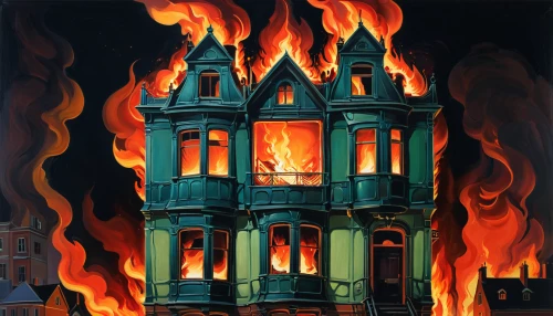 city in flames,the conflagration,burning house,conflagration,fireplaces,fire disaster,the house is on fire,burned down,house fire,fire background,smouldering torches,arson,burn down,fire ladder,fire artist,sweden fire,fire land,david bates,fire damage,lucus burns,Art,Artistic Painting,Artistic Painting 34