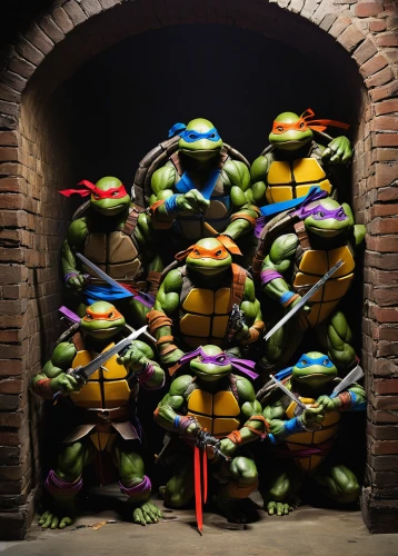 teenage mutant ninja turtles,stacked turtles,turtles,trachemys,raphael,michelangelo,half shell,scales of justice,sound studo,tortoises,trachemys scripta,tortoise,assemble,wall,reptiles,graffiti art,turtle,frog gathering,nightshade family,caper family,Unique,3D,Modern Sculpture