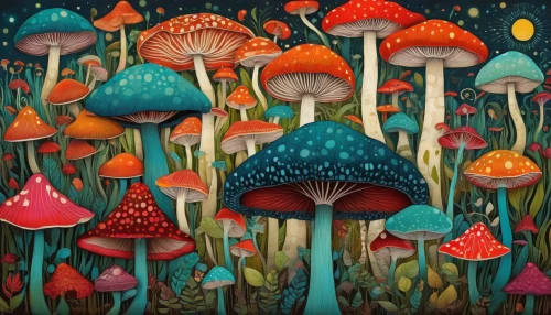 mushroom landscape,mushrooms,toadstools,forest mushrooms,mushroom island,cartoon forest,fairy forest,psychedelic art,fungi,fairy village,forest mushroom,amanita,fairy world,toadstool,forest floor,medicinal mushroom,mushroom type,umbrellas,mushrooming,agaric,Art,Artistic Painting,Artistic Painting 29
