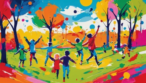 happy children playing in the forest,the festival of colors,colorful tree of life,orienteering,colorful foil background,children's background,colorful doodle,frutti di bosco,colorful background,background colorful,kids illustration,psychedelic art,music festival,festival,colors background,disc golf,crayon background,cartoon forest,colorful life,children drawing,Art,Artistic Painting,Artistic Painting 42