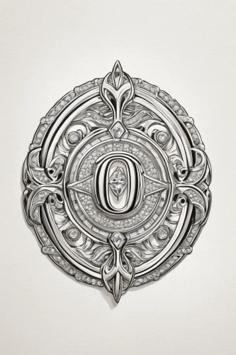 belt buckle,escutcheon,art deco ornament,brooch,decorative plate,circular ornament,door knocker,sconce,bonnet ornament,wall plate,ornament,decorative element,art nouveau design,amulet,ornate pocket watch,ring with ornament,silversmith,bell plate,ceiling fixture,metal embossing,Illustration,Black and White,Black and White 06