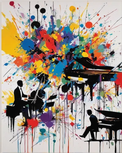 concerto for piano,piano player,grand piano,pianos,play piano,the piano,musicians,jazz pianist,piano keys,pianist,piano,rainbow jazz silhouettes,symphony,piano keyboard,piano notes,orchestra,piano lesson,pianet,chopin,musical ensemble,Art,Artistic Painting,Artistic Painting 42