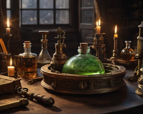 potions,apothecary,candlemaker,alchemy,potion,oil lamp,absinthe,medieval hourglass,conjure up,creating perfume,poison bottle,perfume bottles,glass items,distillation,reagents,home fragrance,divination,tealights,kerosene lamp,witch's house,Photography,General,Natural