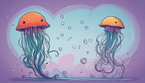 jellyfish,sea jellies,jellies,mushroom island,jellyfishes,sea anemones,mushrooms,jellyfish collage,anemones,cnidaria,mushroom landscape,sea anemone,aquarium inhabitants,watery heart,forest mushrooms,mushroom hat,toadstools,sea creatures,neon ghosts,undersea,Conceptual Art,Fantasy,Fantasy 09