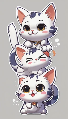 stickers,animal stickers,meows,calico cat,sticker,cat vector,kawaii patches,cat doodles,cat mom,kittens,clipart sticker,cat family,christmas stickers,cat child,calico,sujeonggwa,cats,bun cha,chibi,chibi kids,Unique,Design,Sticker