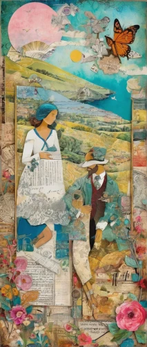 floral and bird frame,mixed media,carol colman,vincent van gough,braque francais,bird frame,fish collage,mirror in the meadow,suitcase in field,torn paper,collage,memo board,meticulous painting,digital scrapbooking,carol m highsmith,braque d'auvergne,postmasters,pin board,child's frame,floral frame,Unique,Paper Cuts,Paper Cuts 06